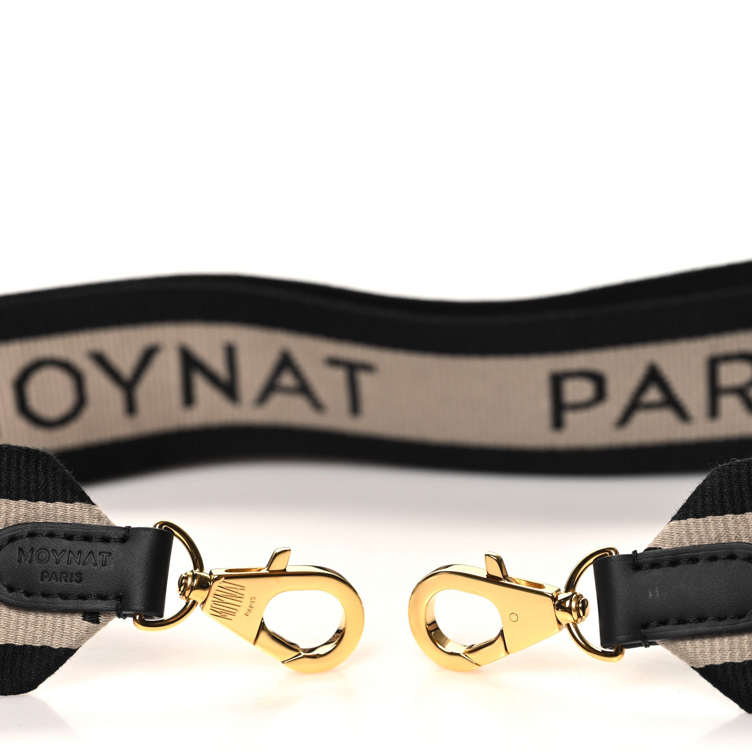 Moynat Canvas Calfskin Logo Strap Black Beige 3 of 6