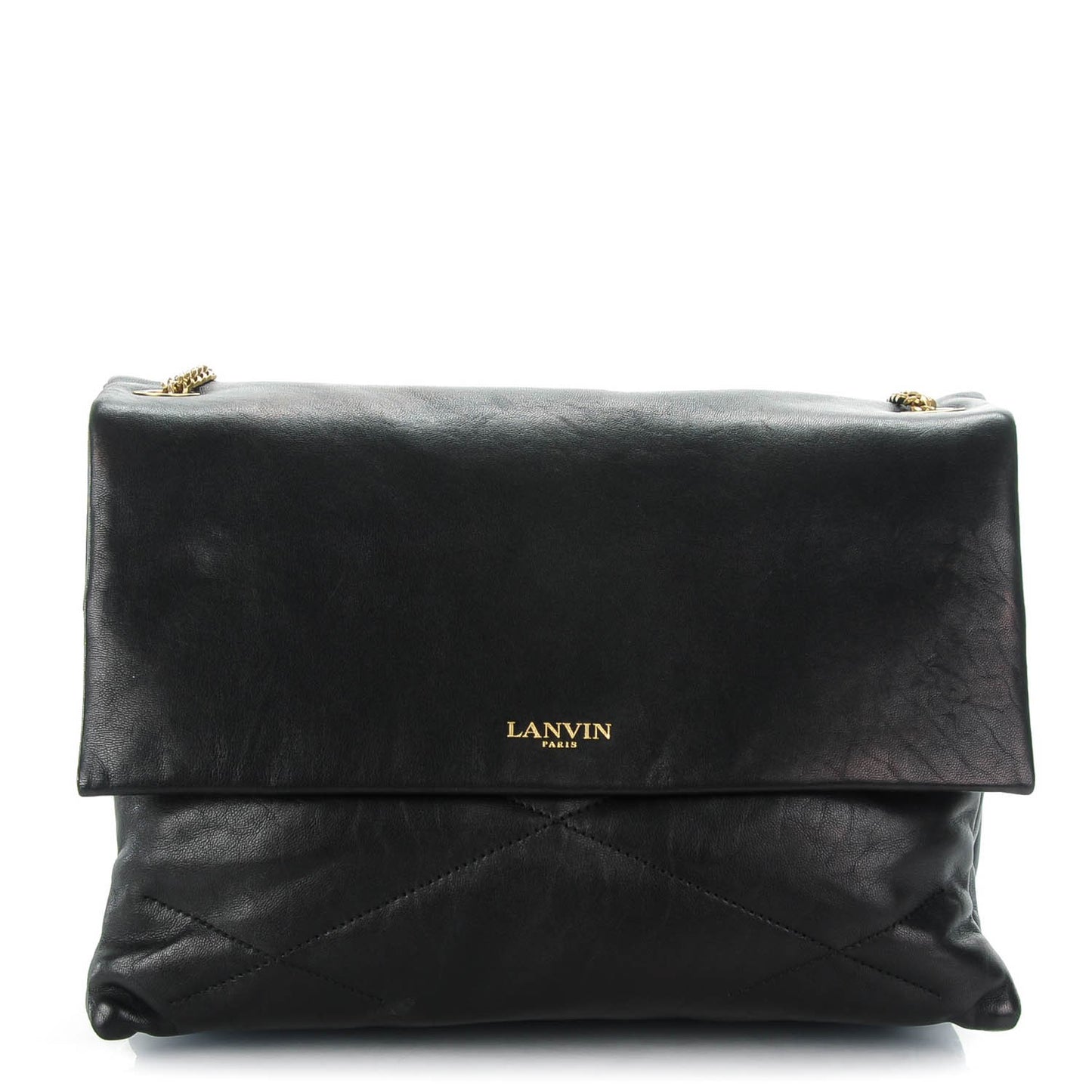 Lambskin Quilted Medium Sugar Flap Shoulder Bag Black