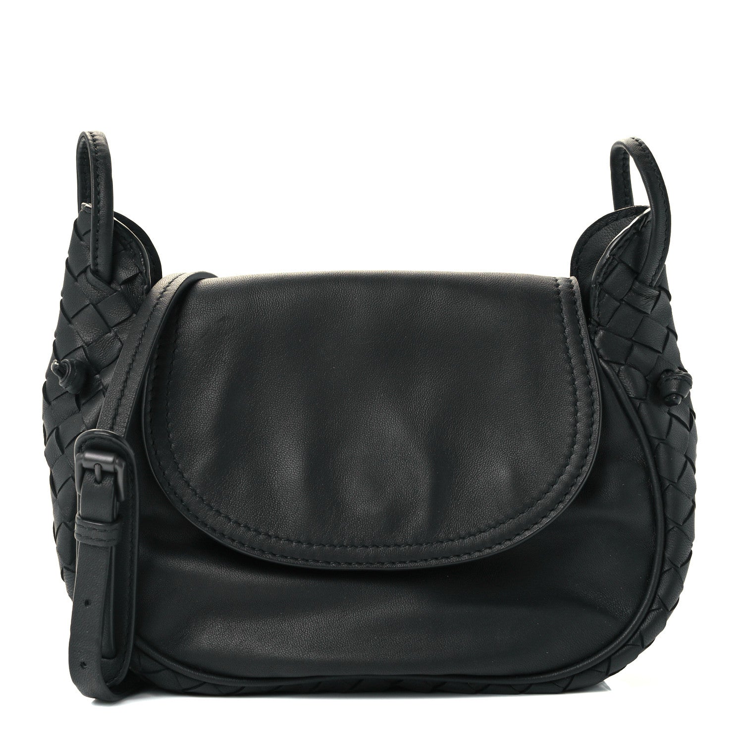 Bottega Veneta Nappa Intrecciato Small Nodini Flap Crossbody Black 1 of 11