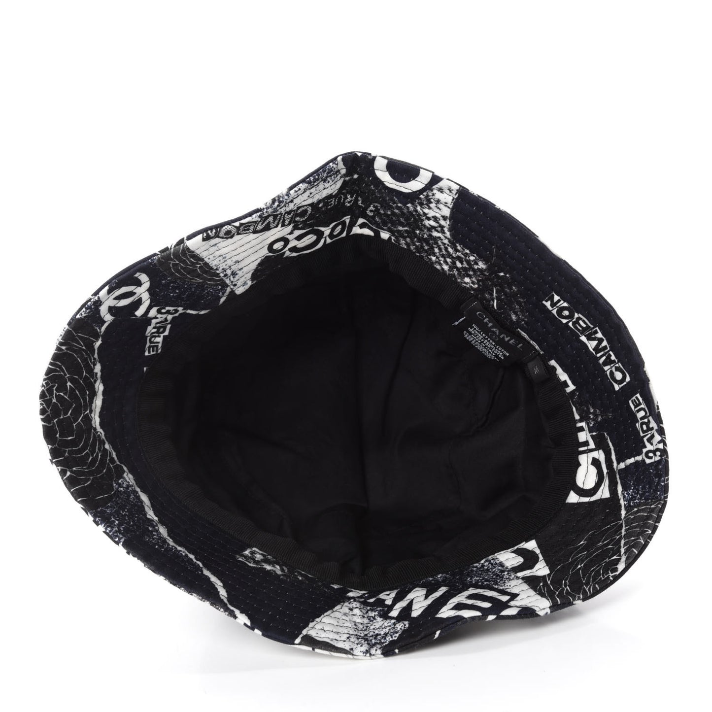 Cotton Coco Print Bucket Hat M Navy Black White