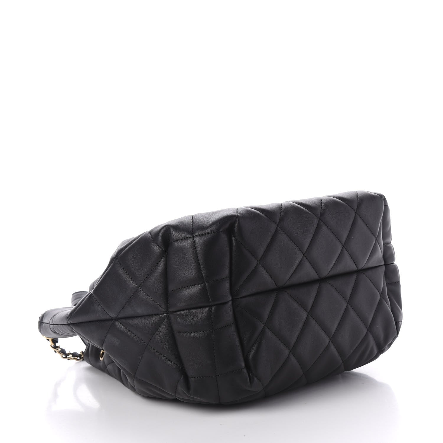 Chanel Lambskin Quilted CC Dweller Drawstring Tote Black 4 of 11
