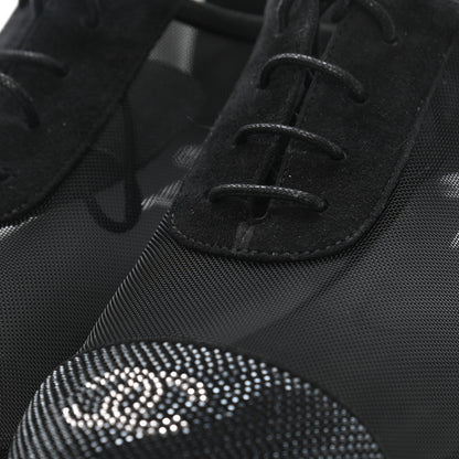 Chanel Calfskin Mesh Cap Toe CC Lace Up Oxford 39 Black 8 of 10