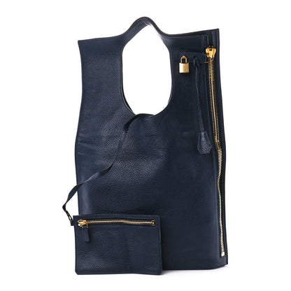 Tom Ford Ramskin Large Alix Padlock Zip Shoulder Bag Blue 1 of 12