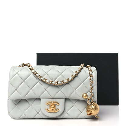 Chanel Lambskin Quilted Mini Rectangular Pearl Crush Flap Grey 9 of 9