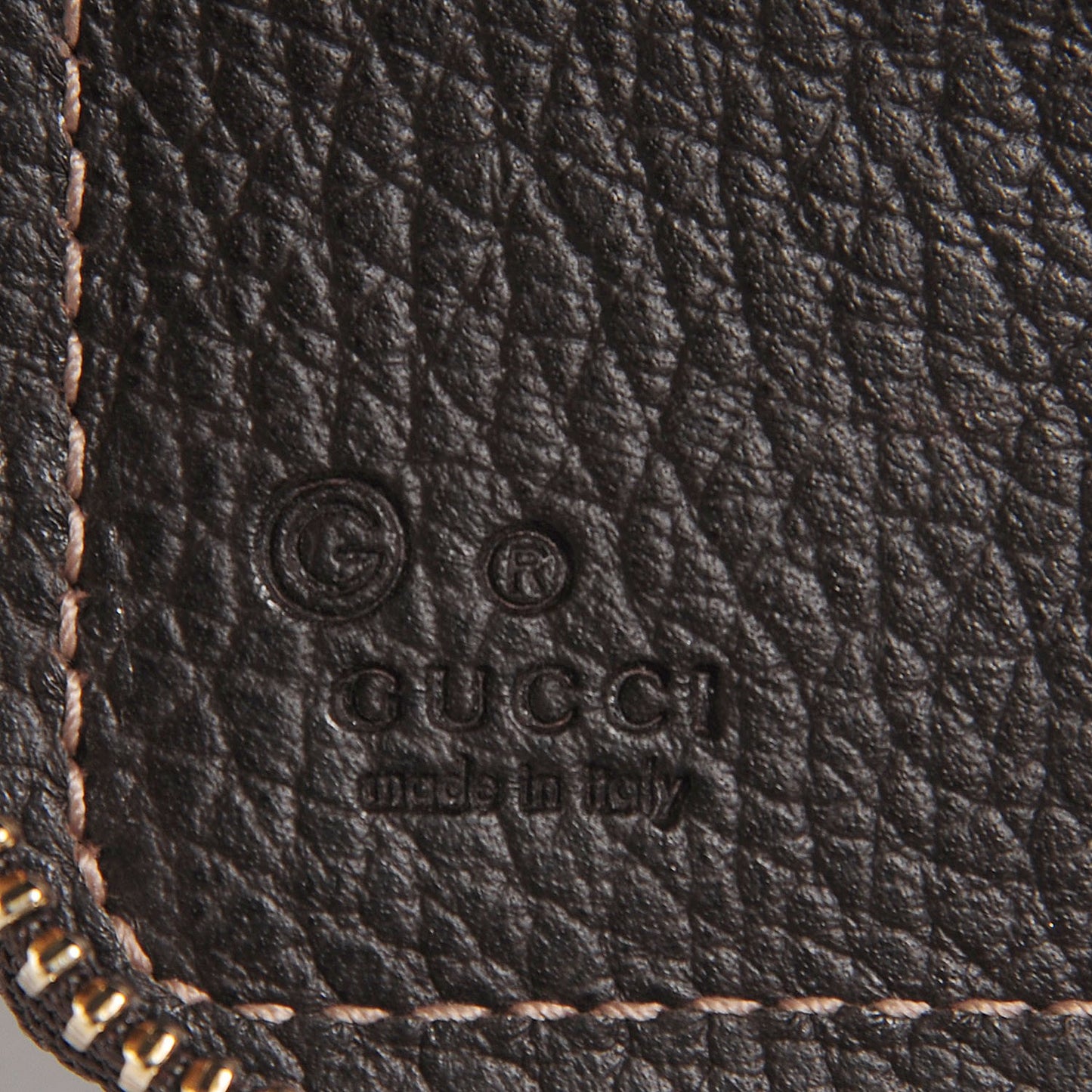 Crystal Monogram Zip Around Travel Wallet Beige Brown