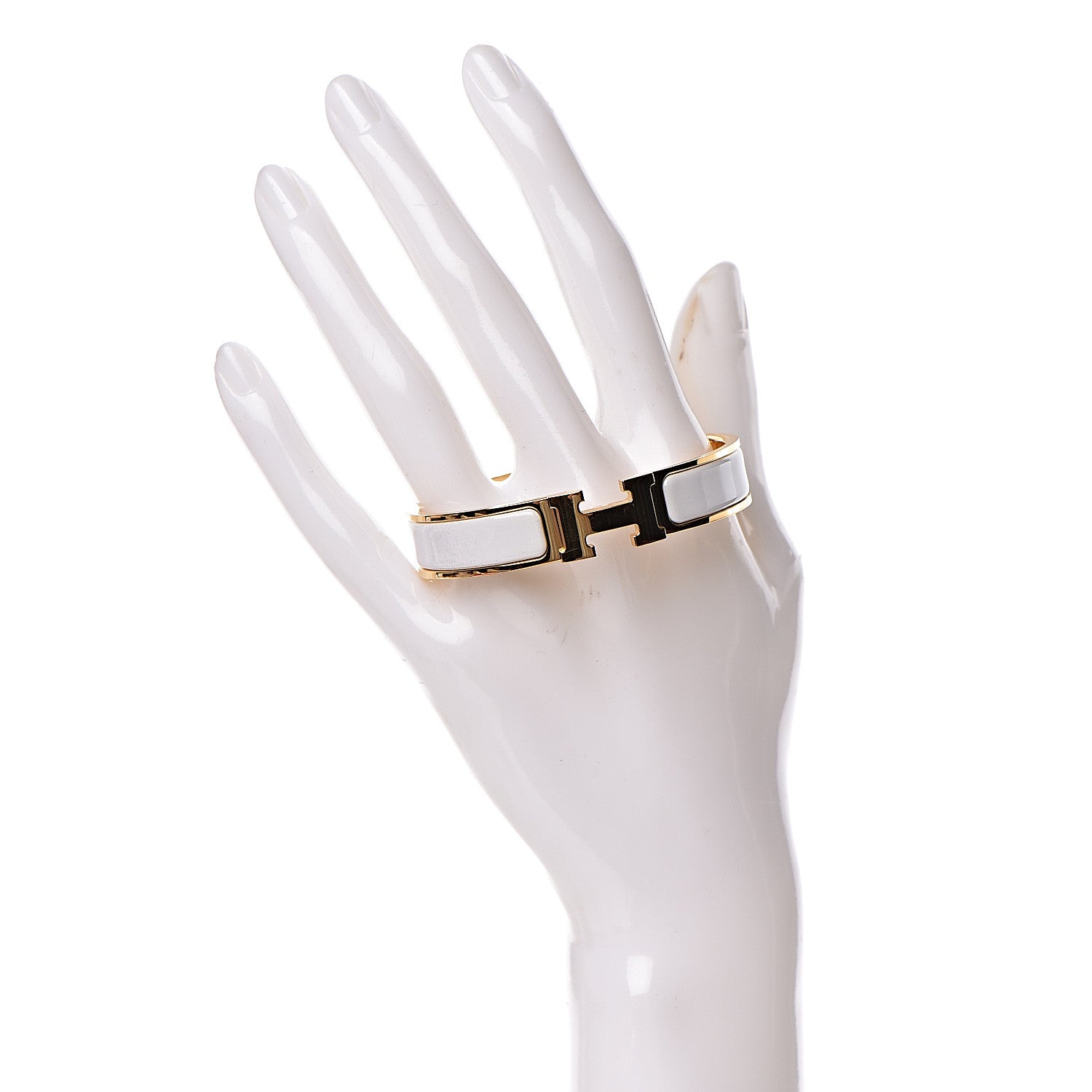 Hermes Enamel Narrow Clic Clac H Bracelet PM White 2 of 5