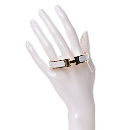 Hermes Enamel Narrow Clic Clac H Bracelet PM White 2 of 5