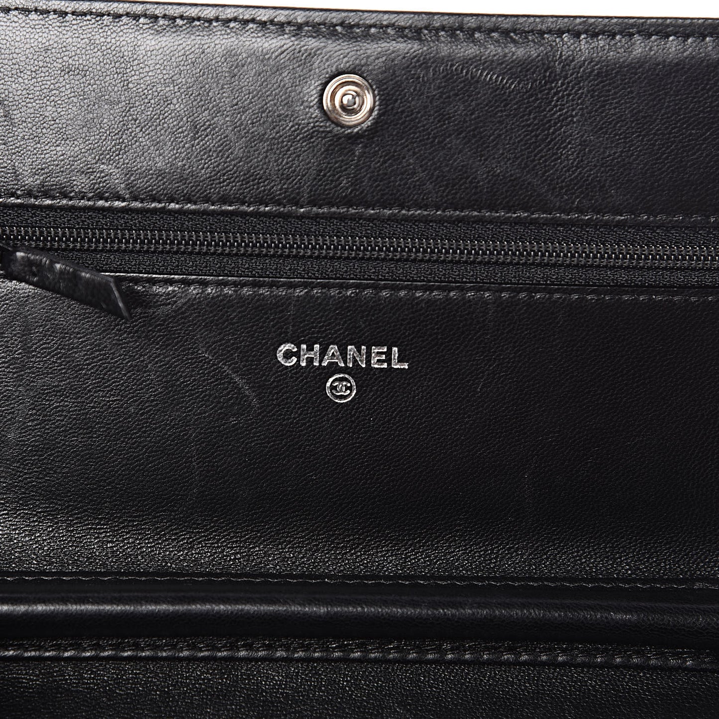 Lambskin Quilted Boy Wallet On Chain WOC Black