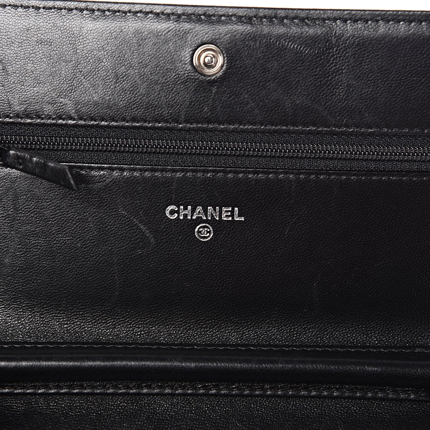 Chanel Lambskin Quilted Boy Wallet On Chain WOC Black 6 of 13