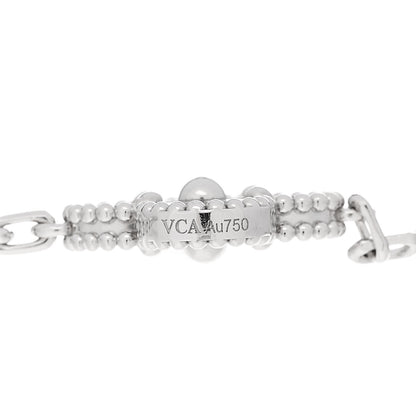 Van Cleef & Arpels 18K White Gold 5 Motifs Guilloche Vintage Alhambra Bracelet 4 of 5