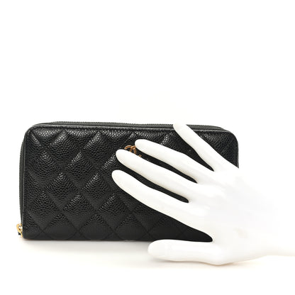 Chanel Caviar Quilted Large Gusset Zip Around Wallet Black 2 of 9