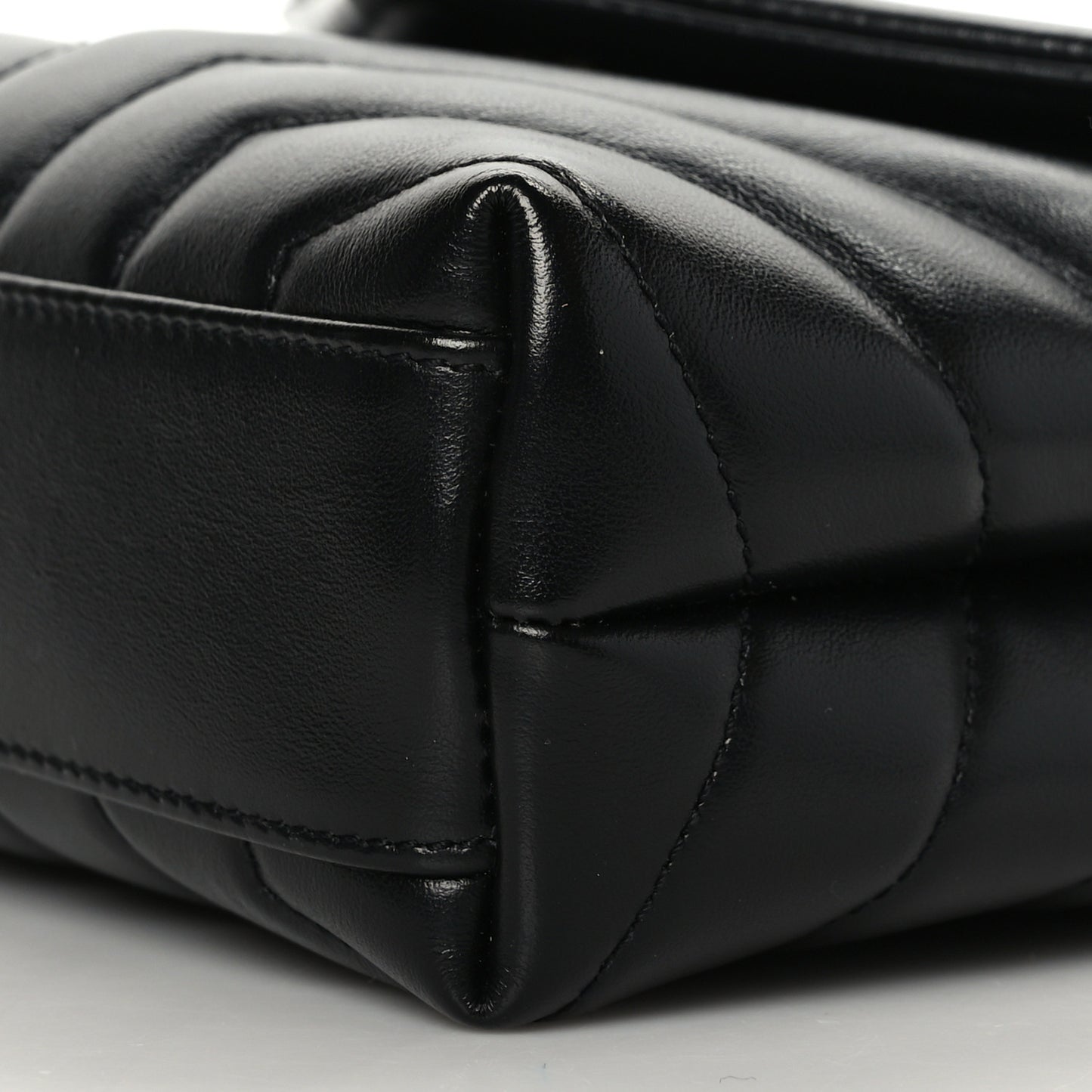 Calfskin Y Quilted Monogram Toy Loulou Crossbody Bag Black