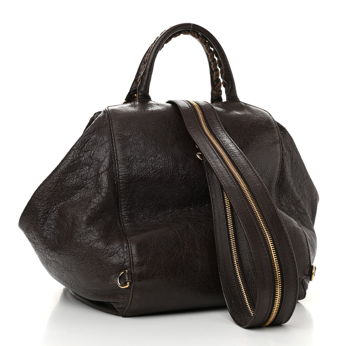 Agneau Giant 12 Gold Hardware Zip Traveler Backpack Charbon