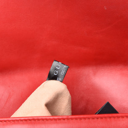 Gucci Calfskin Matelasse Medium GG Marmont Shoulder Bag Hibiscus Red 8 of 13