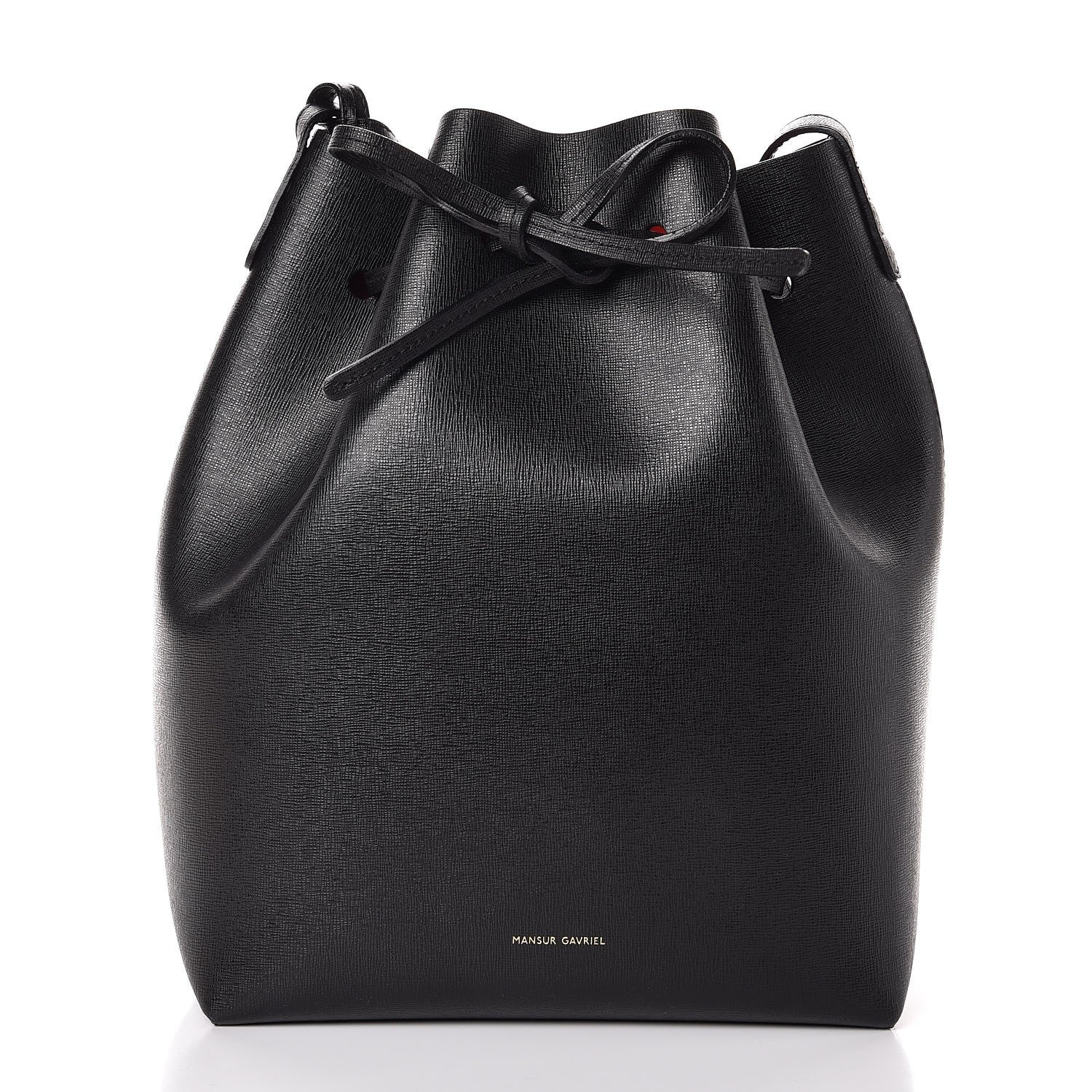 Mansur Gavriel Saffiano Bucket Bag Black Flamma 3 of 7