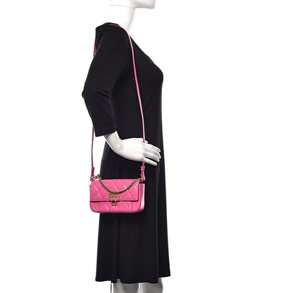 Givenchy Goatskin Quilted GV3 Mini Pocket Convertible Bag Pink 2 of 10