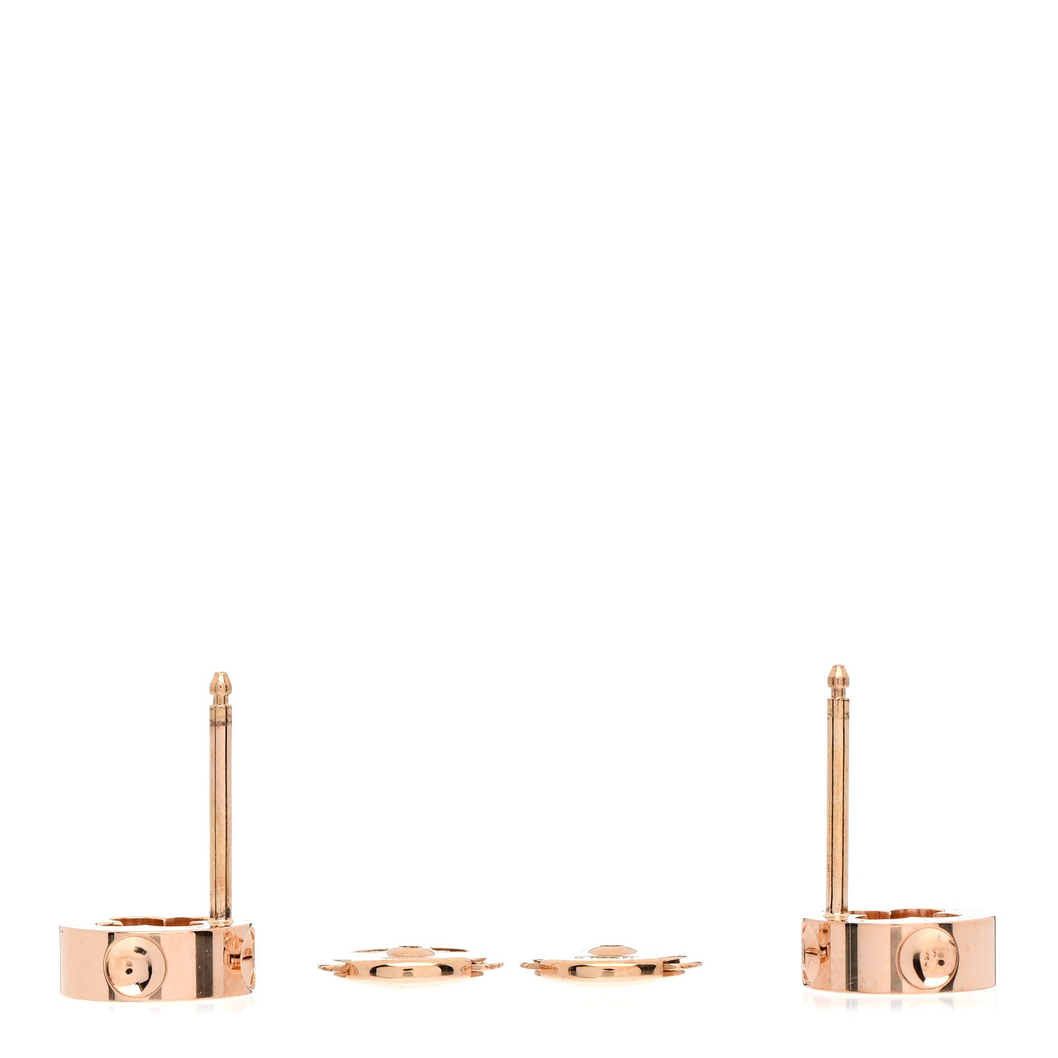 Louis Vuitton 18K Pink Gold Empreinte Ear Studs Earrings 3 of 4