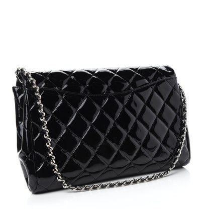 Chanel Patent Quilted Clutch with Chain Flap Black 3 of 10
