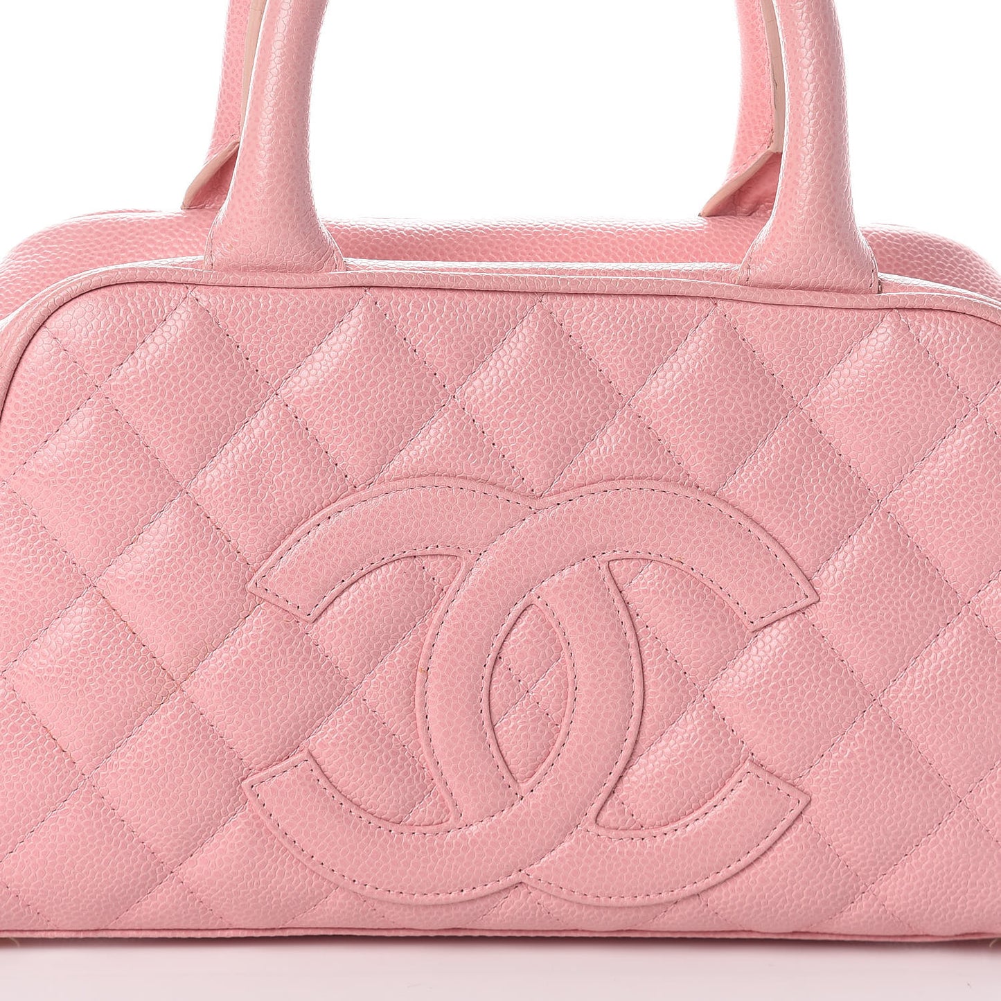 Caviar Quilted Small Bowler Pink