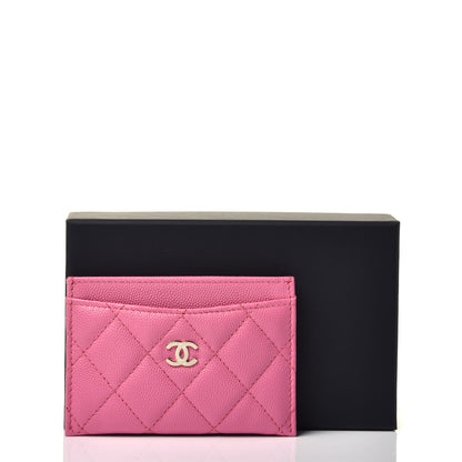 Chanel Caviar Quilted Card Holder Pink 9 of 9