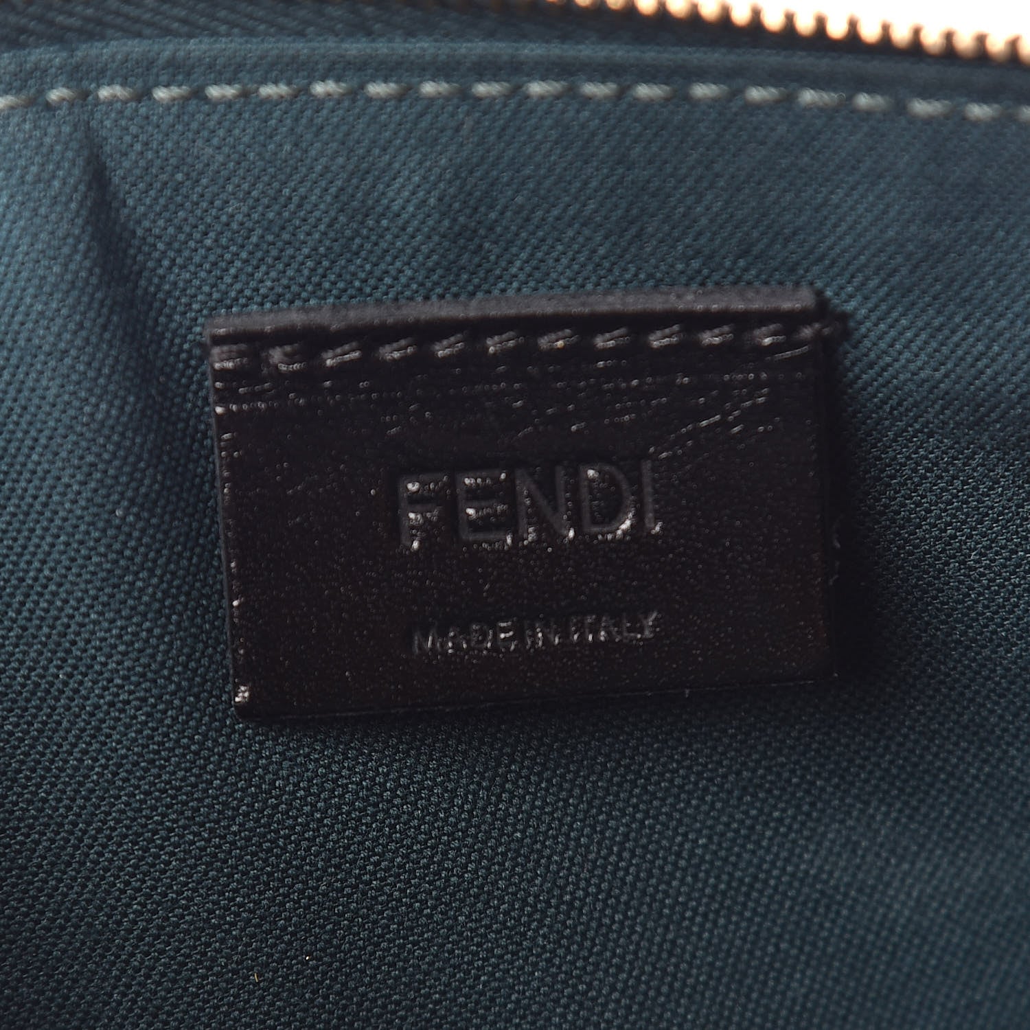 Fendi Vitello Crystal Tooth Monster Zip Pouch Oceano Multicolor 6 of 8