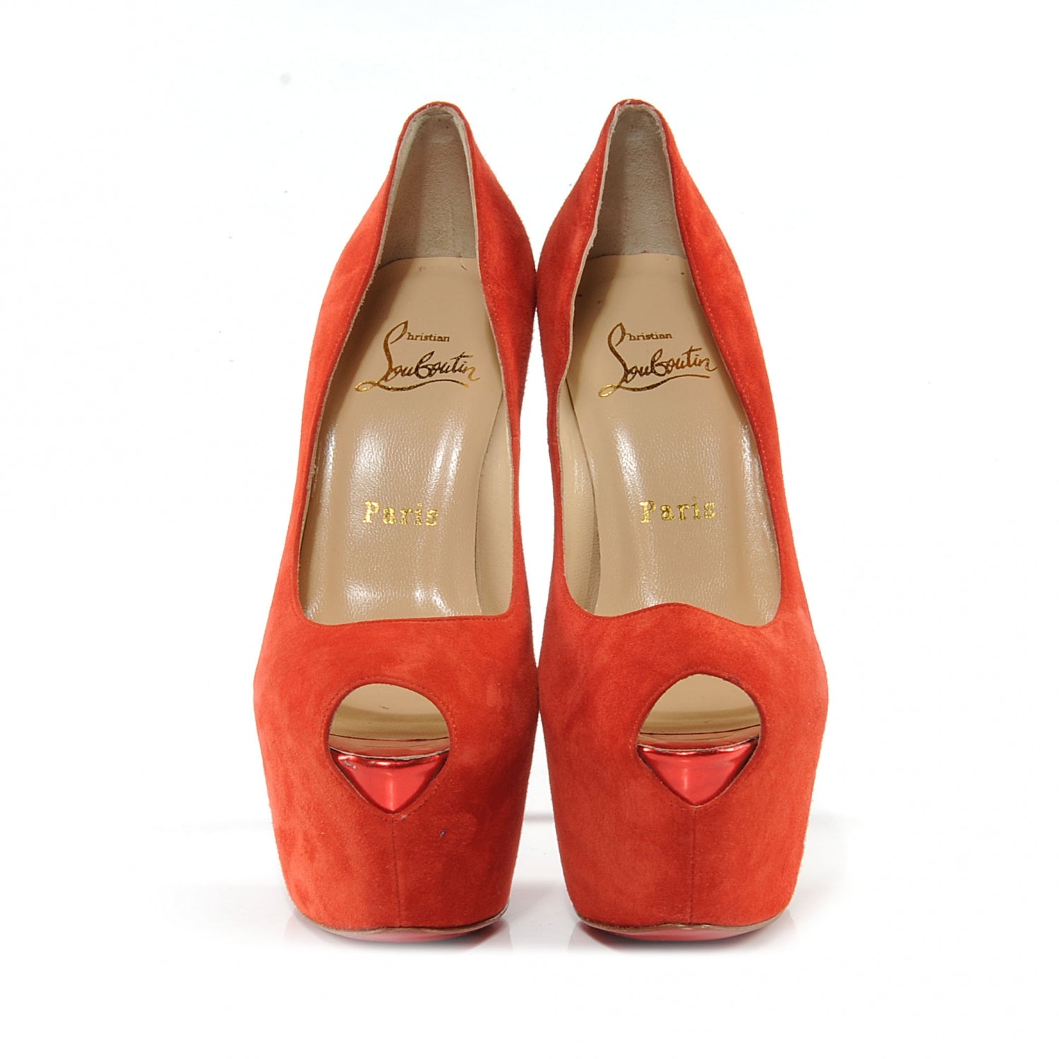 Christian Louboutin Suede Highness 160 Pumps 160 36 Red Mandarin 2 of 6