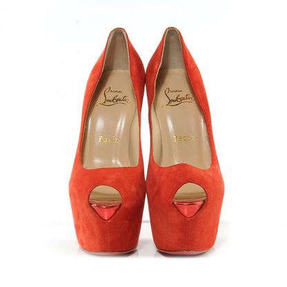 Christian Louboutin Suede Highness 160 Pumps 160 36 Red Mandarin 2 of 6