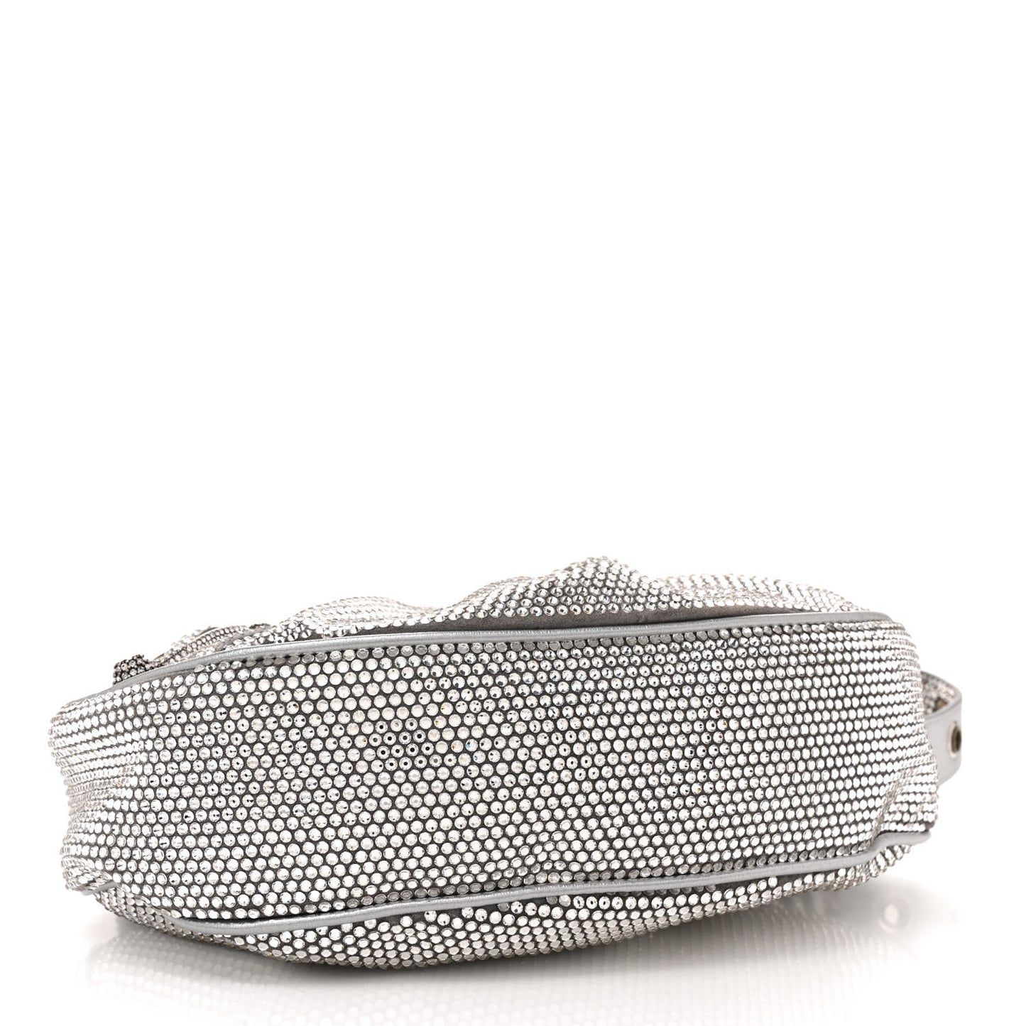 Rhinestone Encrusted Le Cagole Shoulder Bag XS Silver
