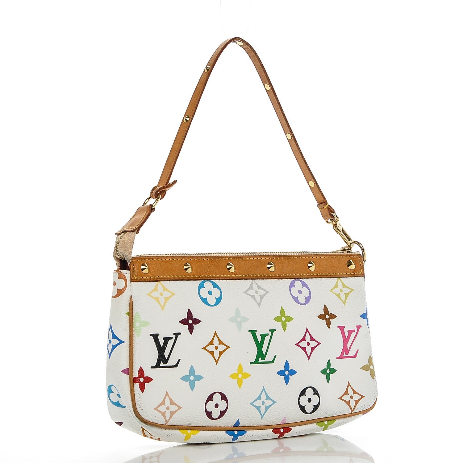 Louis Vuitton Monogram Multicolor Pochette Accessories White 3 of 8