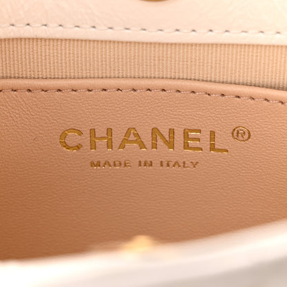 Chanel Shiny Crumpled Calfskin Quilted Small Wavy CC Hobo White 6 of 11
