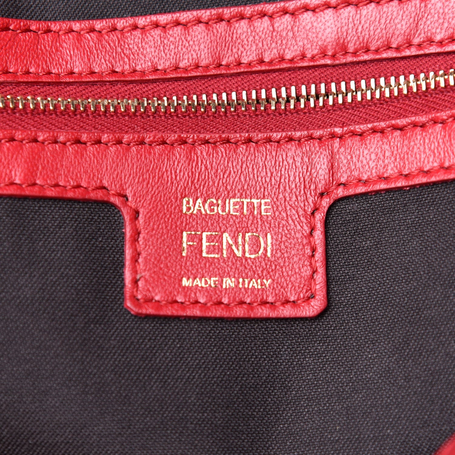 Fendi Nappa FF 1974 Embossed Large Baguette Fragola 7 of 11