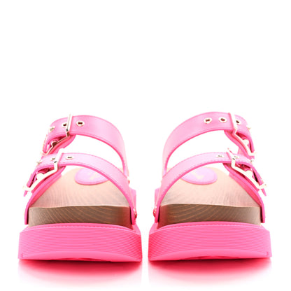 Christian Dior Calfskin Diorquake Slide Sandals Fuchsia Flu 37 2 of 9