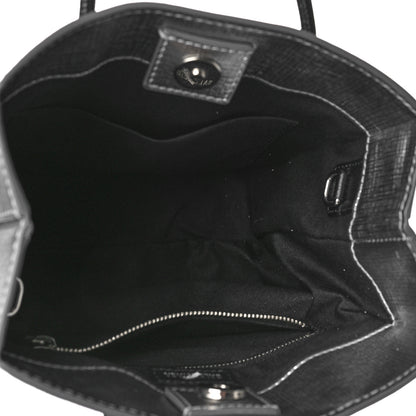 Balenciaga Metallic Squared Calfskin Logo North South Shopper Tote XXS Silver 5 of 8