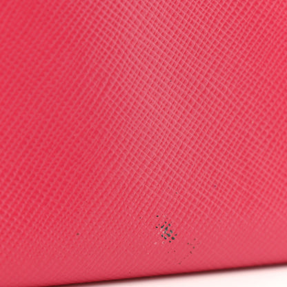 Prada Saffiano Metal Continental Flap Wallet Peonia 9 of 9