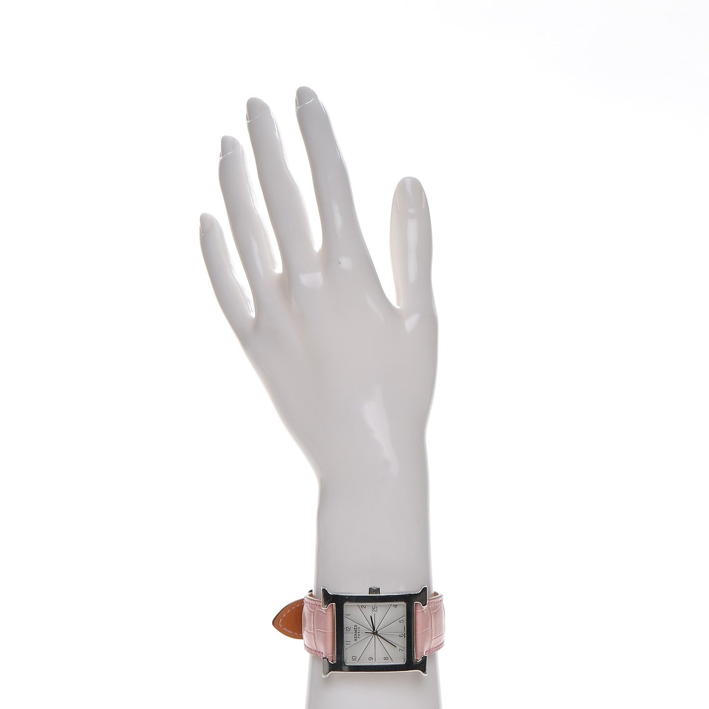 Stainless Steel Alligator 30.5mm Heure H Hour Quartz Watch Pink