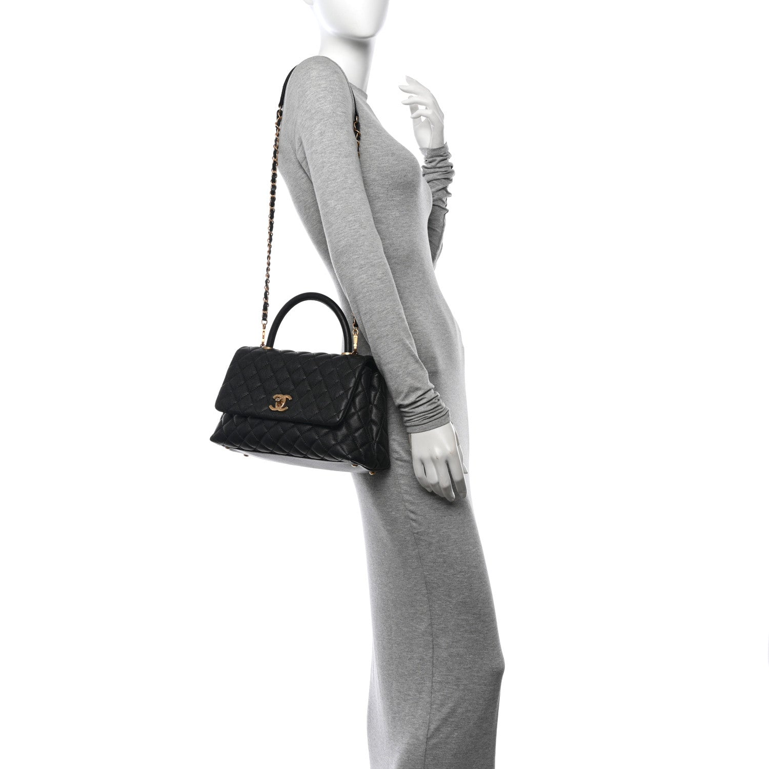 Chanel Caviar Quilted Small Coco Handle Flap Black 2 of 10