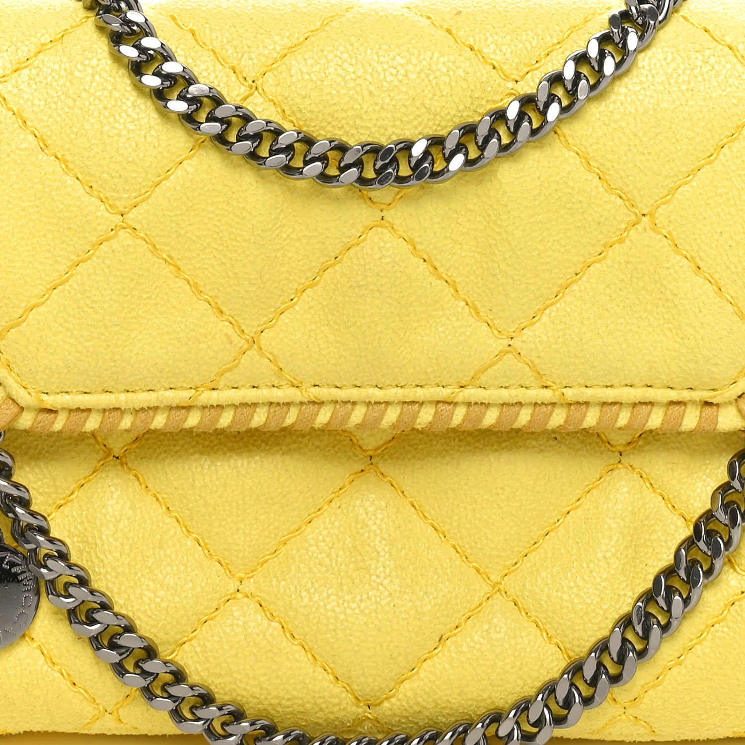 Stella McCartney Shaggy Deer Quilted Mini Falabella Canary 7 of 9