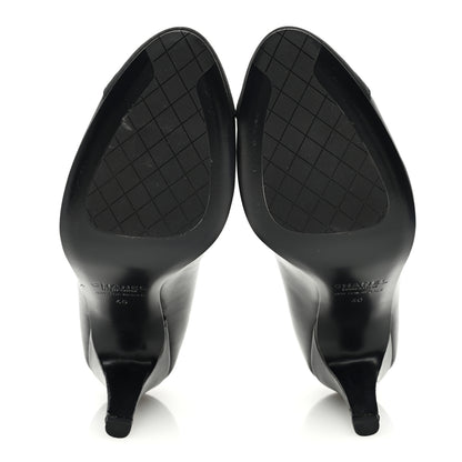 Chanel Lambskin Grosgrain Cap Toe CC Pumps 40 Black 5 of 8