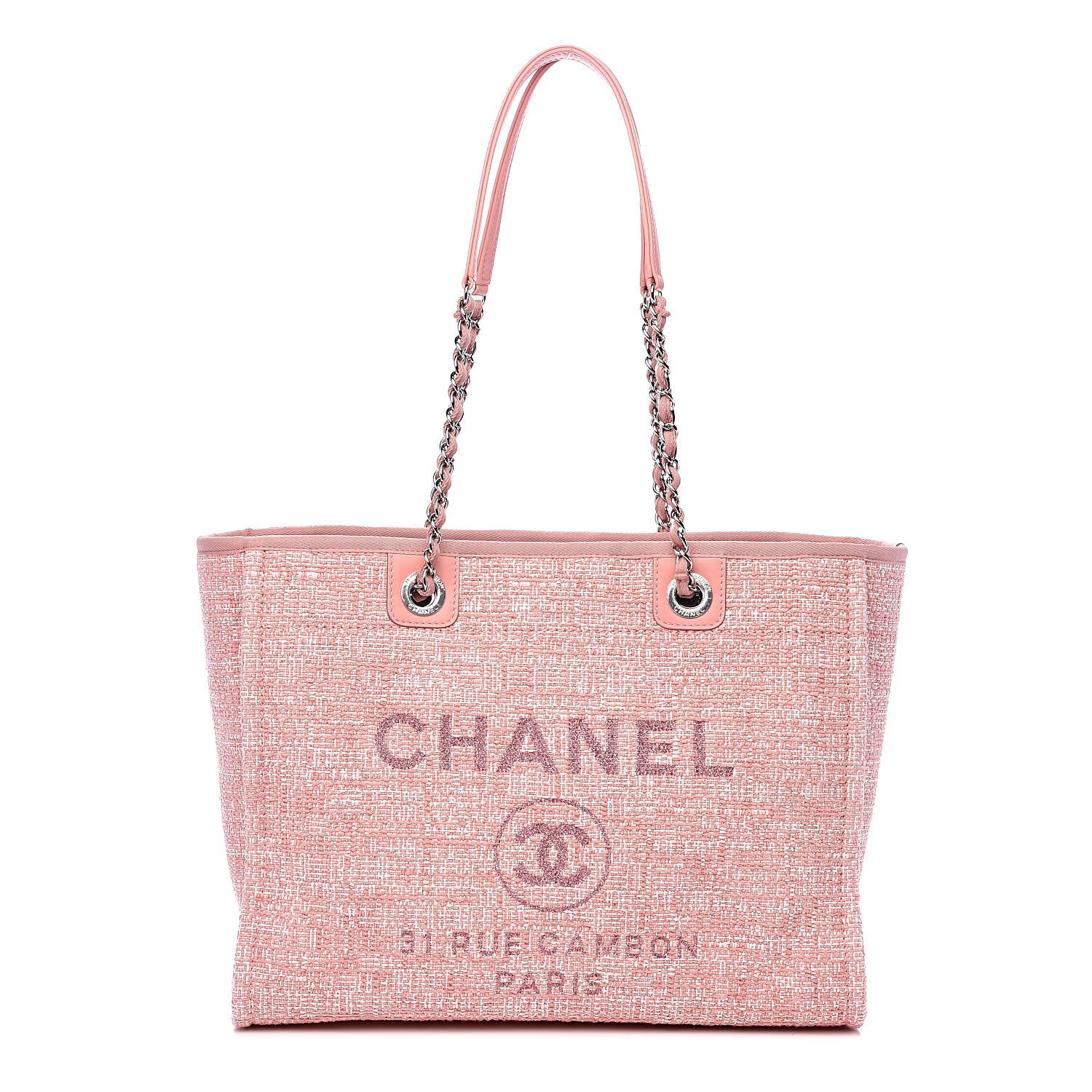 Chanel Canvas Small Deauville Tote Pink 1 of 10