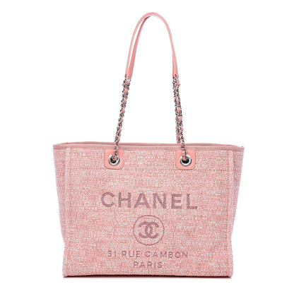 Chanel Canvas Small Deauville Tote Pink 1 of 10