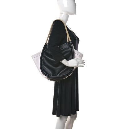 Proenza Schouler Nappa Colorblock Side Pockets Tote Black White 2 of 12
