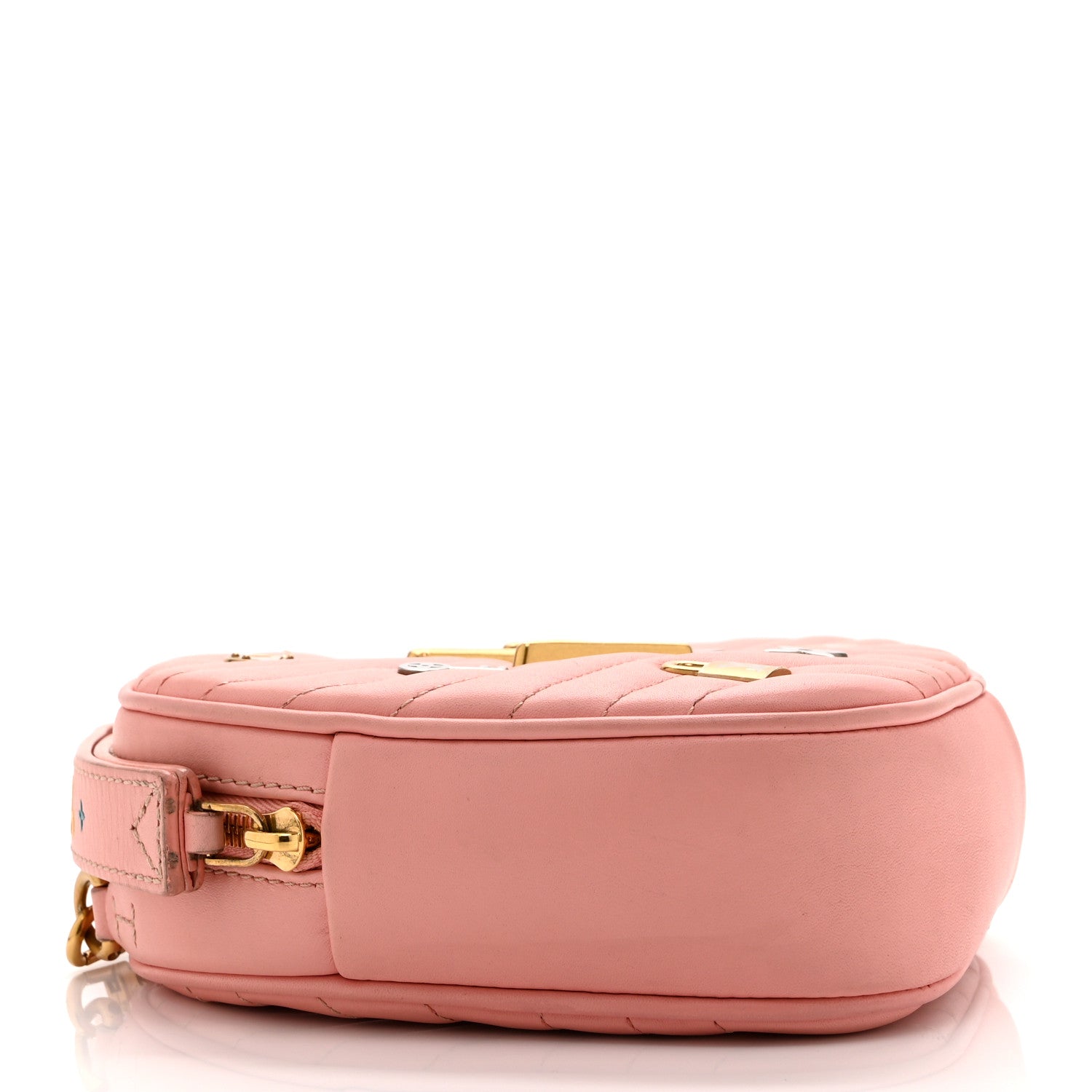 Louis Vuitton Calfskin Embellished New Wave Love Lock Heart Bag Rose Pomettes 4 of 10
