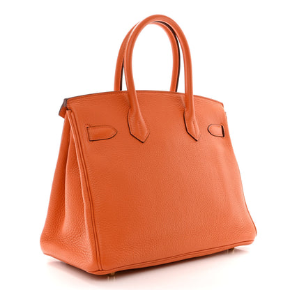 Hermes Taurillon Clemence Birkin 30 Orange 3 of 18