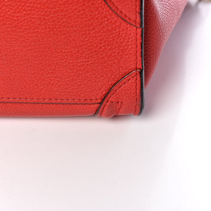 Celine Drummed Calfskin Nano Luggage Coquelicot 13 of 14
