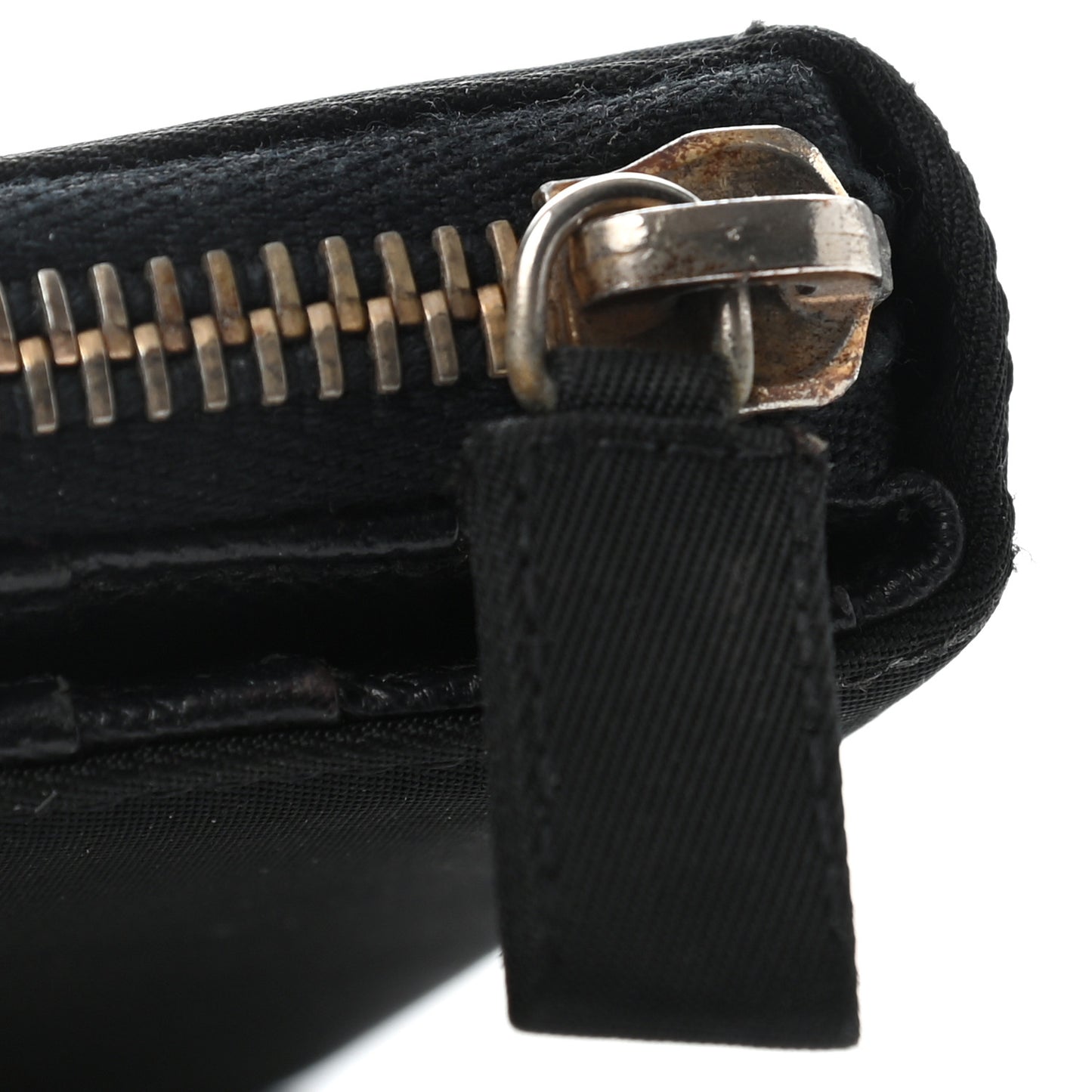 Tessuto Nylon Compact Zip Around Wallet Black