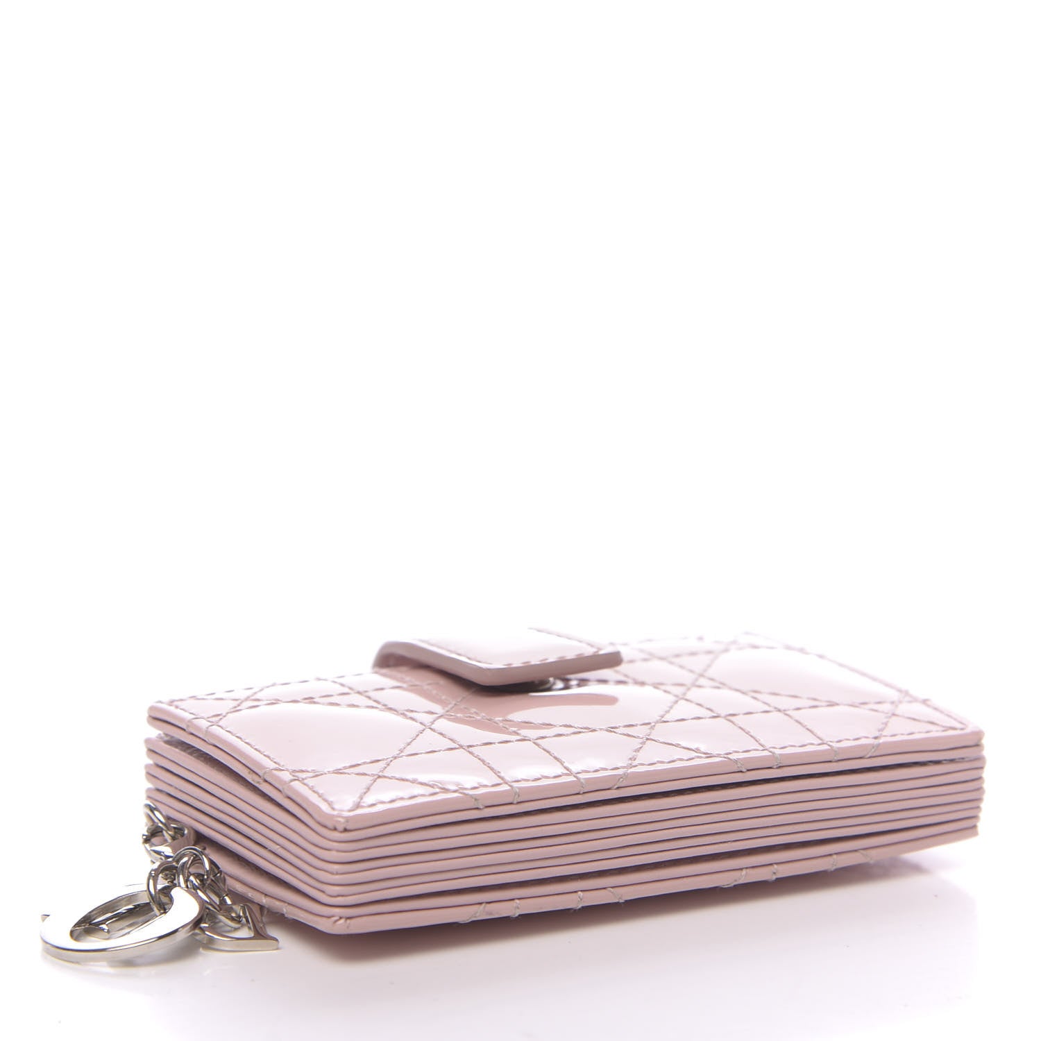 Christian Dior Patent Cannage Lady Dior 5-Gusset Card Holder Rose Clair 4 of 8