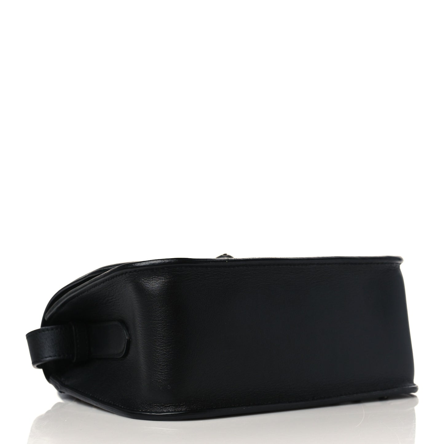 Calfskin Studded Small Padlock Crossbody Bag Black