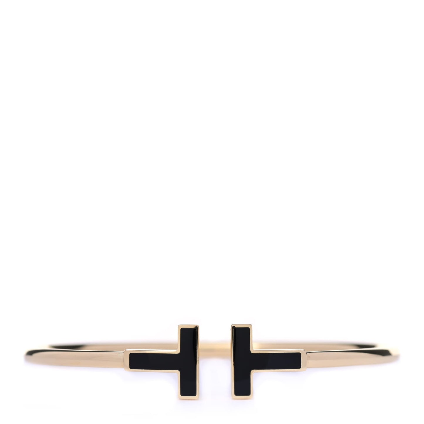 18K Yellow Gold Black Onyx T Wire Bracelet