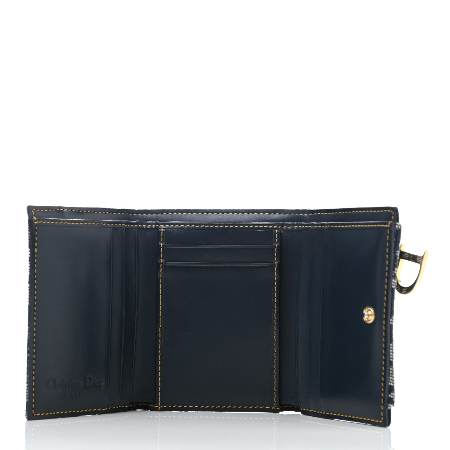 Christian Dior Monogram Compact Saddle Wallet Blue 5 of 10