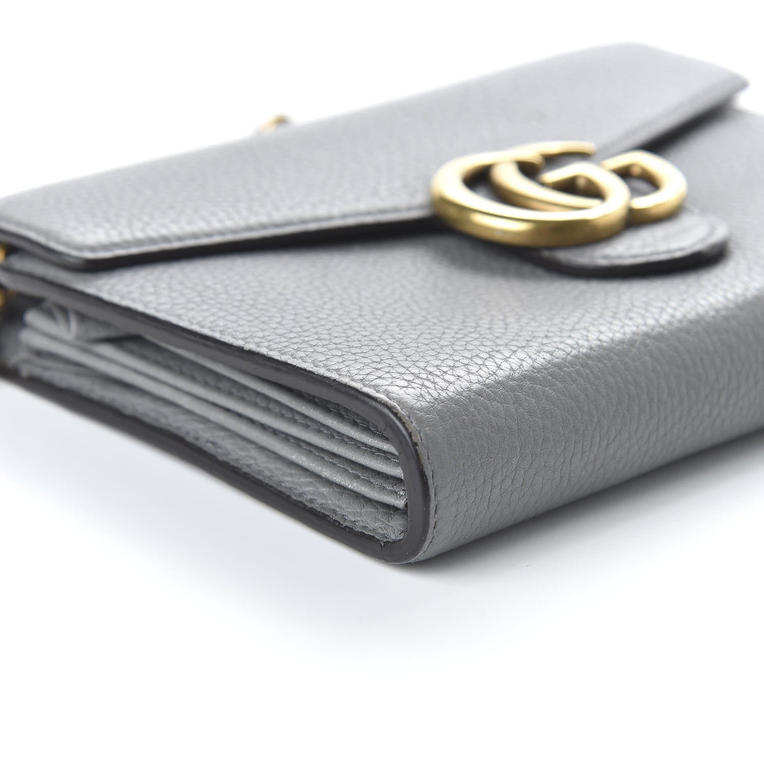 Gucci Cellarius Calfskin GG Marmont Chain Wallet Deep Grey 6 of 11